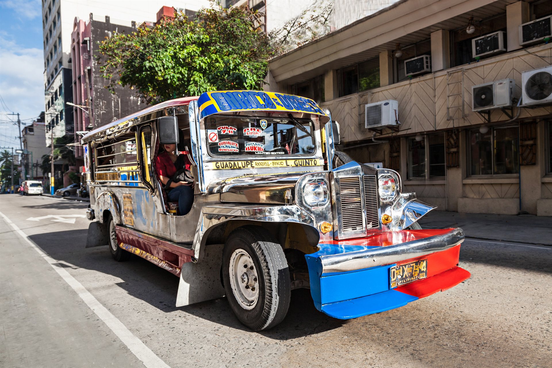 Iconic Philippine Jeepney holiday street scene