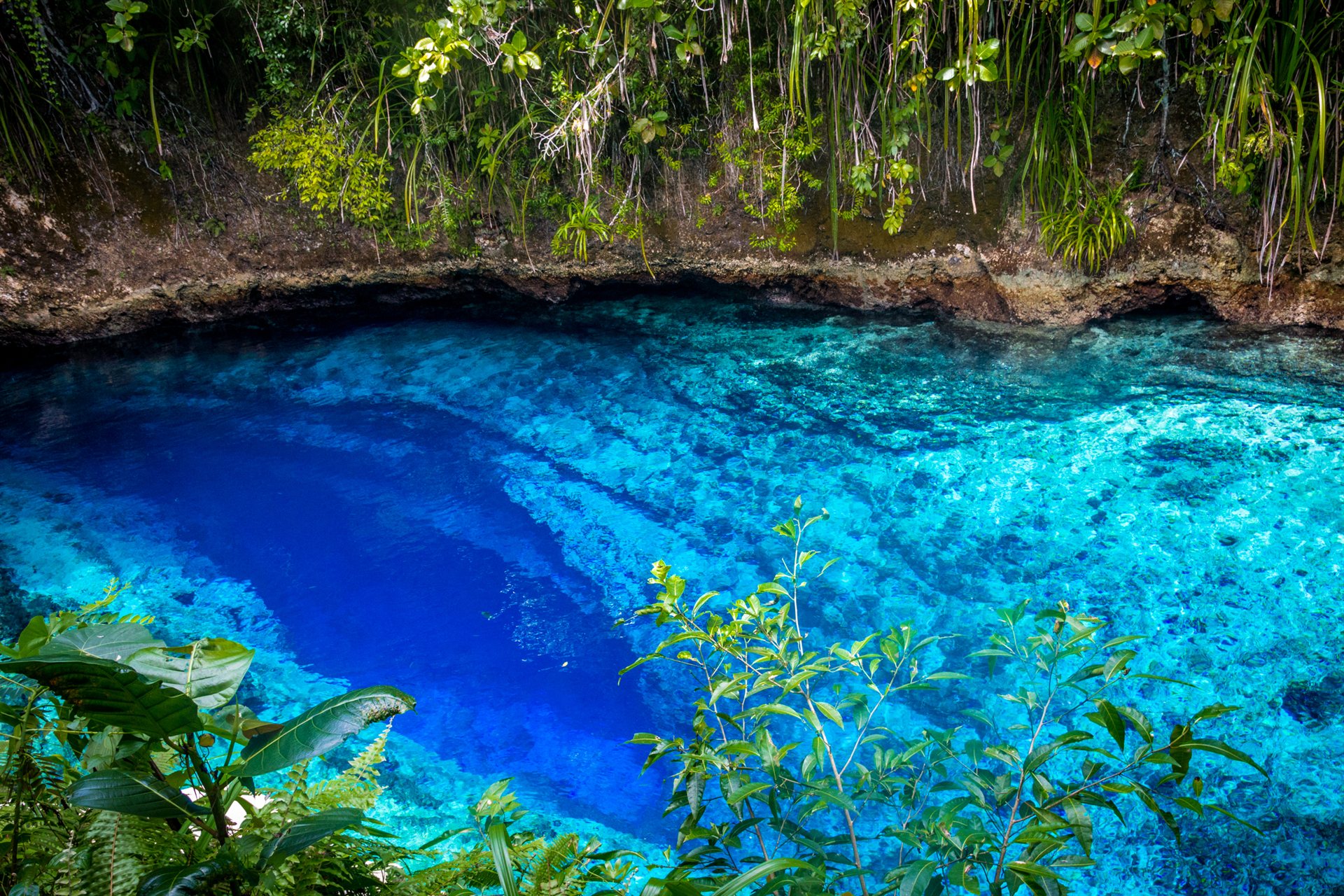 Crystalline river waters and tropical forest near Siargao