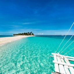 Kalanggaman Island with pristine clear blue water
