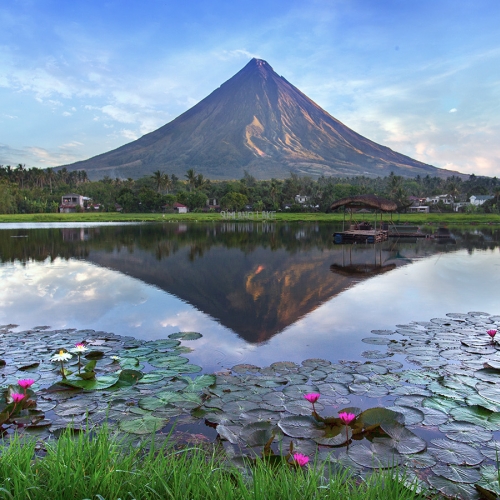 Early morning view of Mayon Volcano