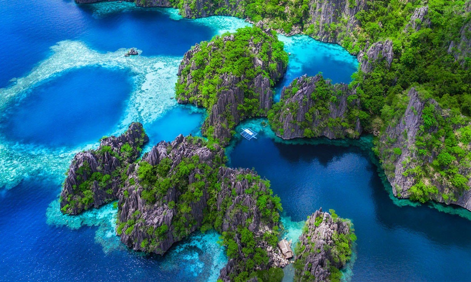 Coron Island blue water with islands