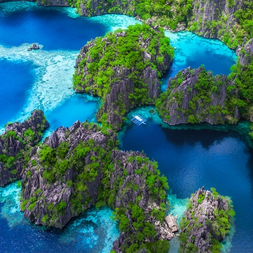 Coron Island blue water with islands