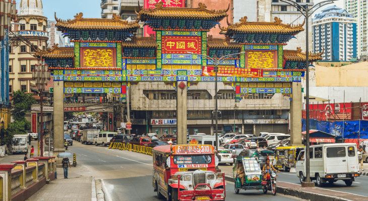Binondo Chinatown Arch at the entrance from Jones Bridge over Pasig River