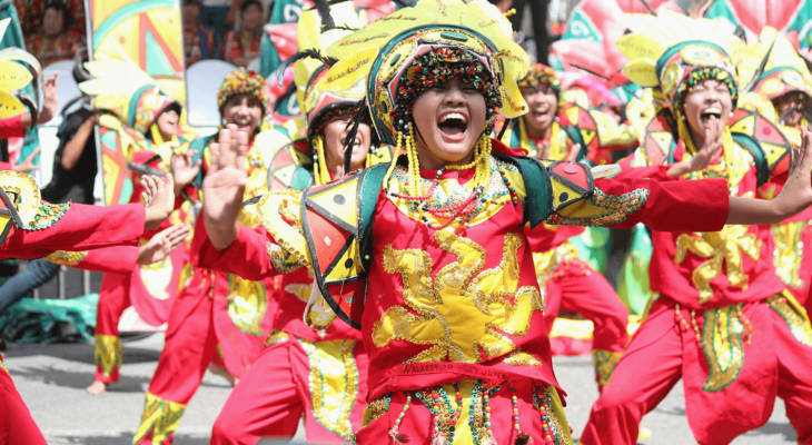Participants dancing on Indak Indak sa Kadayawan Festival